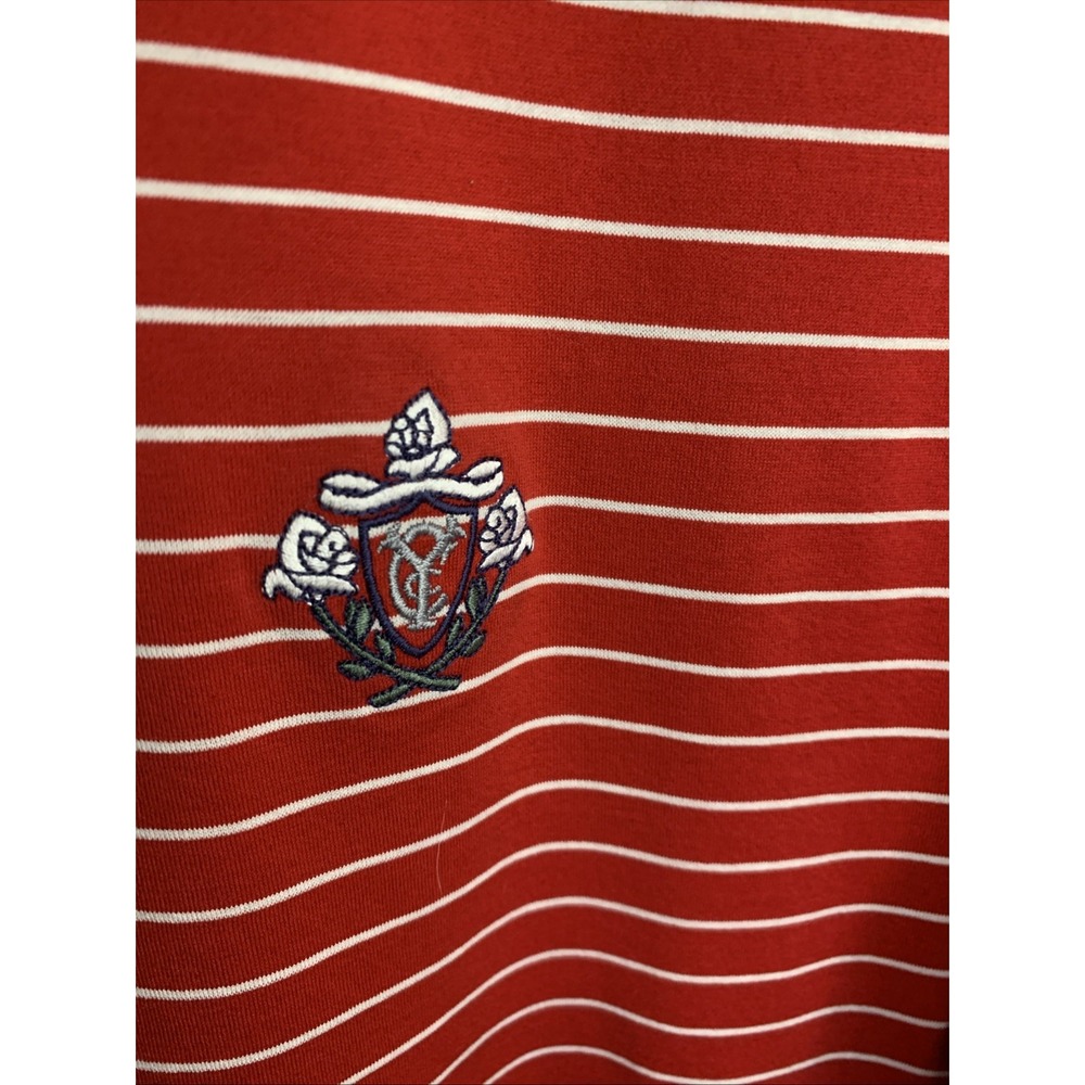 Polo Ralph Lauren Pima Soft Touch Stripe Red SS‎  Polo Shirt Size Medium Logo - Picture 3 of 6